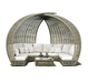 Skyline Design Sparta 136" Wicker Outdoor Lounge Set dome sectional natural tone white cushions