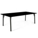 Black rectangular table on a white background