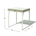 Small table with dimensions labeled on a white background