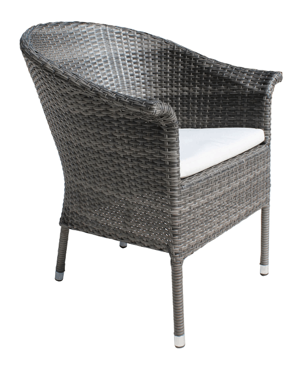 Panama Jack Spectrum Gray Wash 5-Piece Woven Dining Set with Glass Table