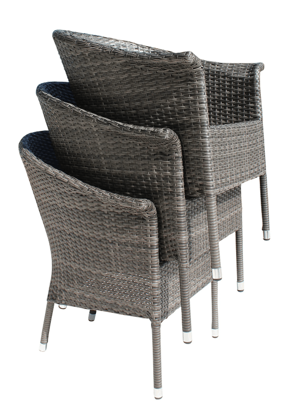 Panama Jack Spectrum Gray Wash 5-Piece Woven Dining Set with Glass Table