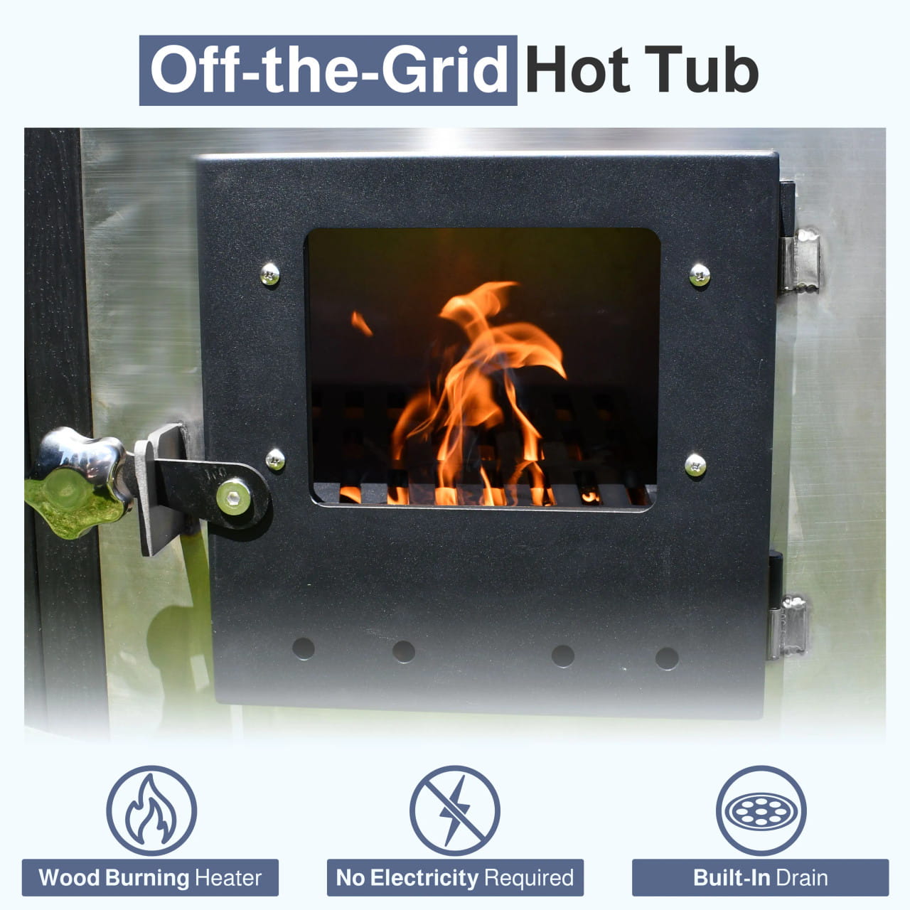 63" Stainless Steel Wood-Fired Hot Tub & Cold Plunge – 3–5 Person Cedar