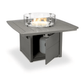 POLYWOOD Square 42-inch Fire Pit Table in slate grey with open propane tank storage compartment

