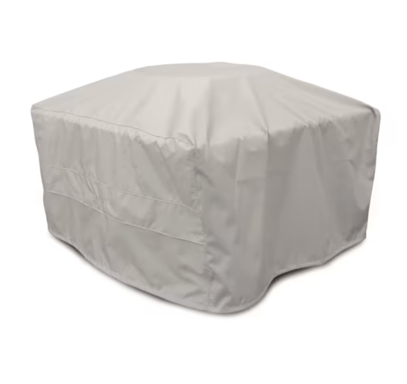 POLYWOOD Square Fire Pit Table protective cover in grey, weather-resistant outdoor furniture cover