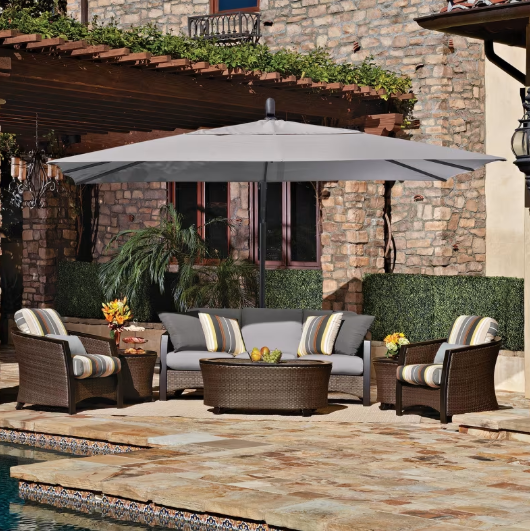 Treasure Garden AKZ Plus 10x13 Rectangular Aluminum Cantilever Patio Umbrella