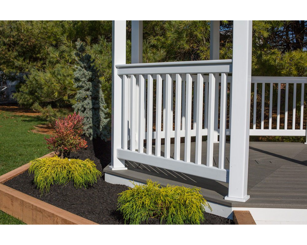 YardCraft 12ft vinyl octagon gazebo kit railing and post detail closeup