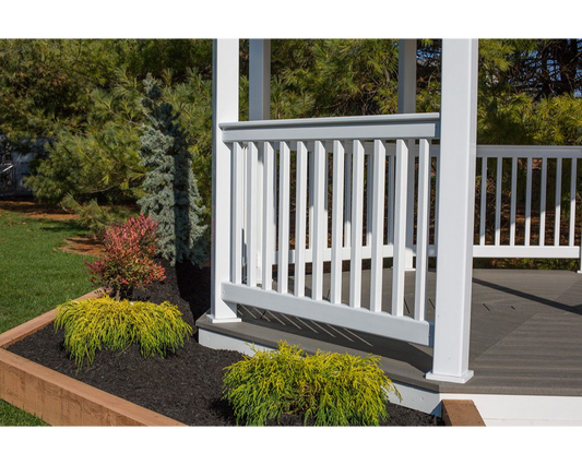 YardCraft 12ft vinyl octagon gazebo kit railing and post detail closeup