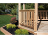 YardCraft 12x18 wood oval cedar gazebo kit railing and post detail