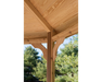YardCraft 12ft wood octagon gazebo cedar roof interior and corner bracket detail
