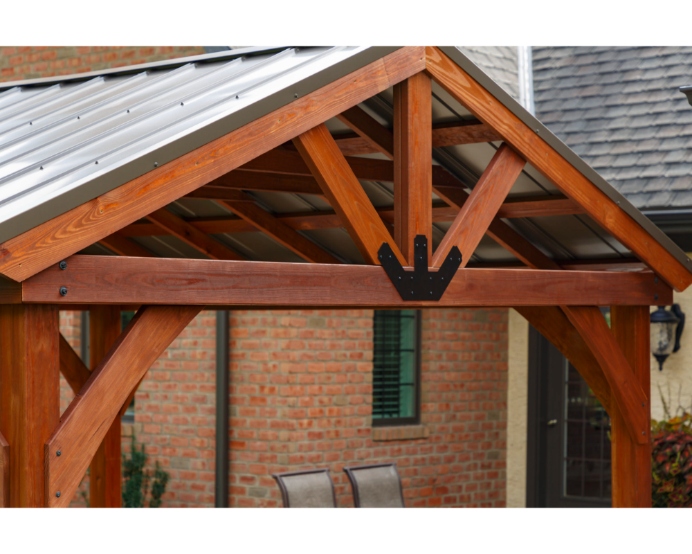 Yard Craft Westmont 12×12 Wood Pavilion Kit Canyon Brown