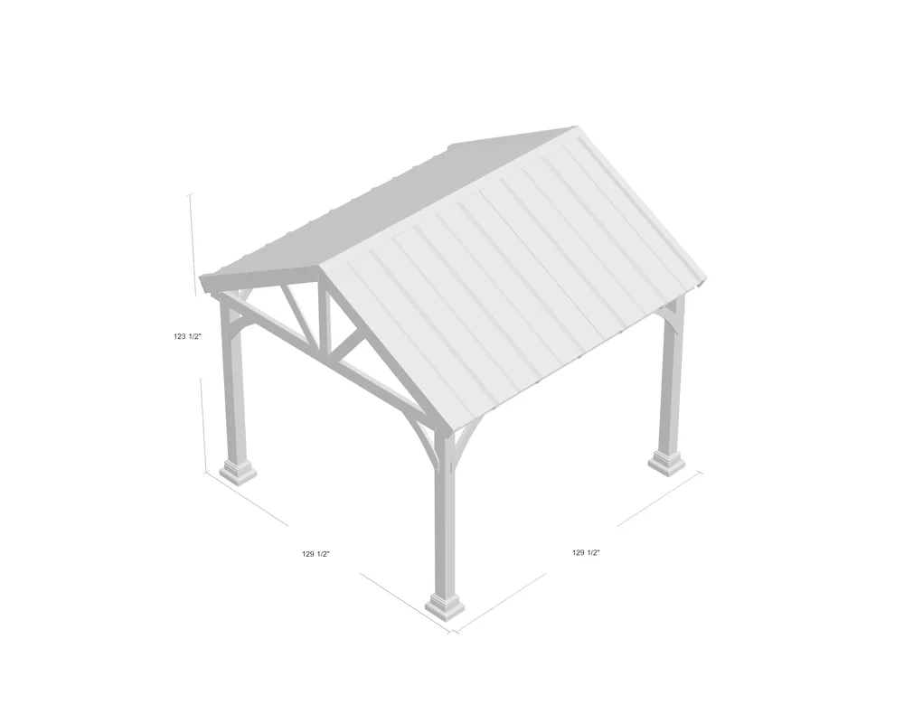 Yard Craft Westmont 12×12 Wooden Pavilion Kit - Natural