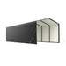 ALEKO black 12 x 26 metal carport with corrugated sidewall panels, view 1