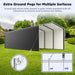 ALEKO black 12 x 26 metal carport with corrugated sidewall panels, view 8