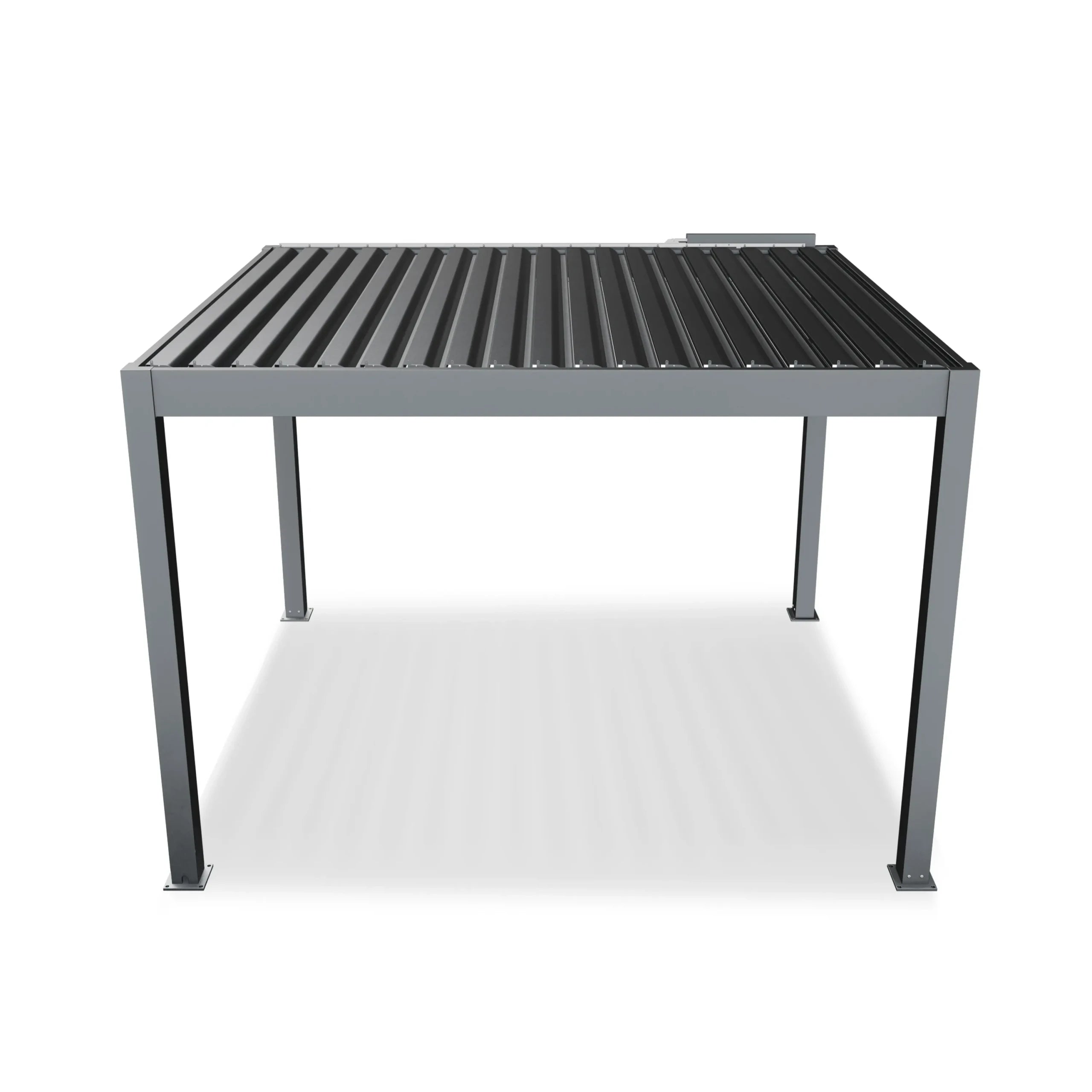 Overhead view of the Aleko Noble 10x12 pergola frame and louvers