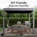Aleko Noble motorized pergola DIY assembly with pre-drilled parts and hardware