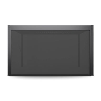 ALEKO pergola pull down privacy screen in dark gray aluminum frame
