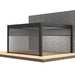 Pull down privacy screen closing one side of an ALEKO aluminum pergola
