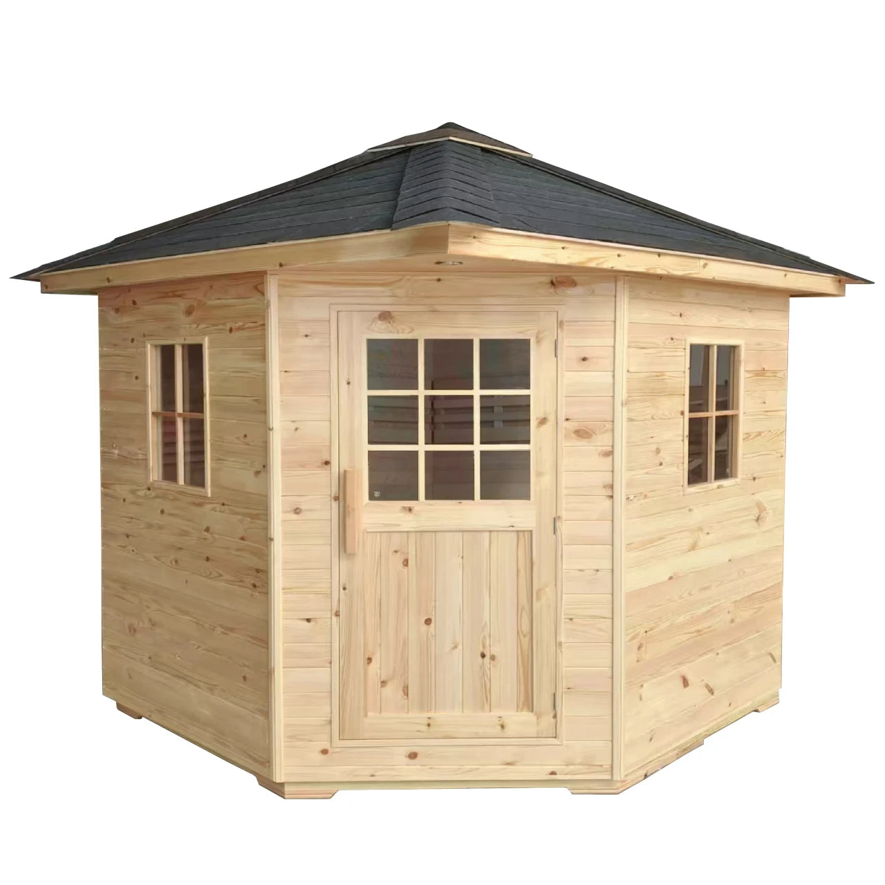 ALEKO thermowood 5 person wet dry outdoor sauna, supplier photo 1