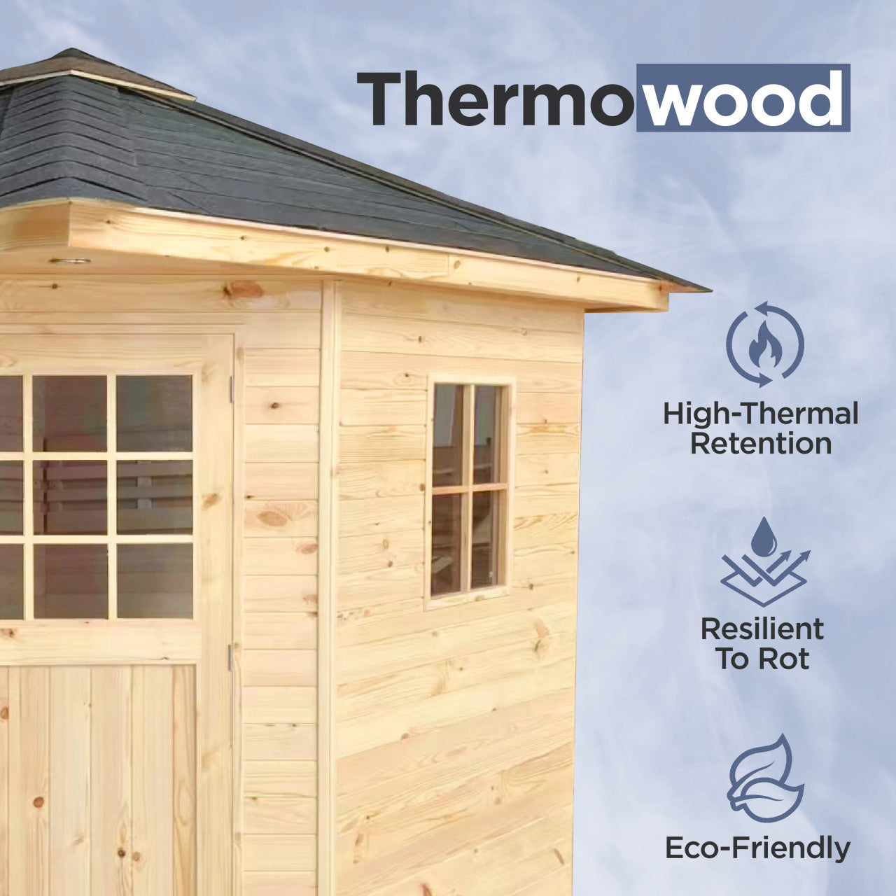 ALEKO thermowood 5 person wet dry outdoor sauna, supplier photo 3