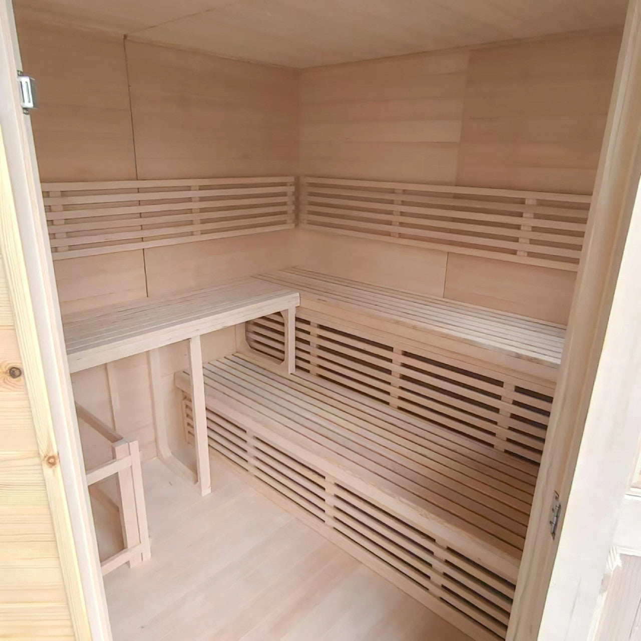 ALEKO thermowood 5 person wet dry outdoor sauna, supplier photo 8