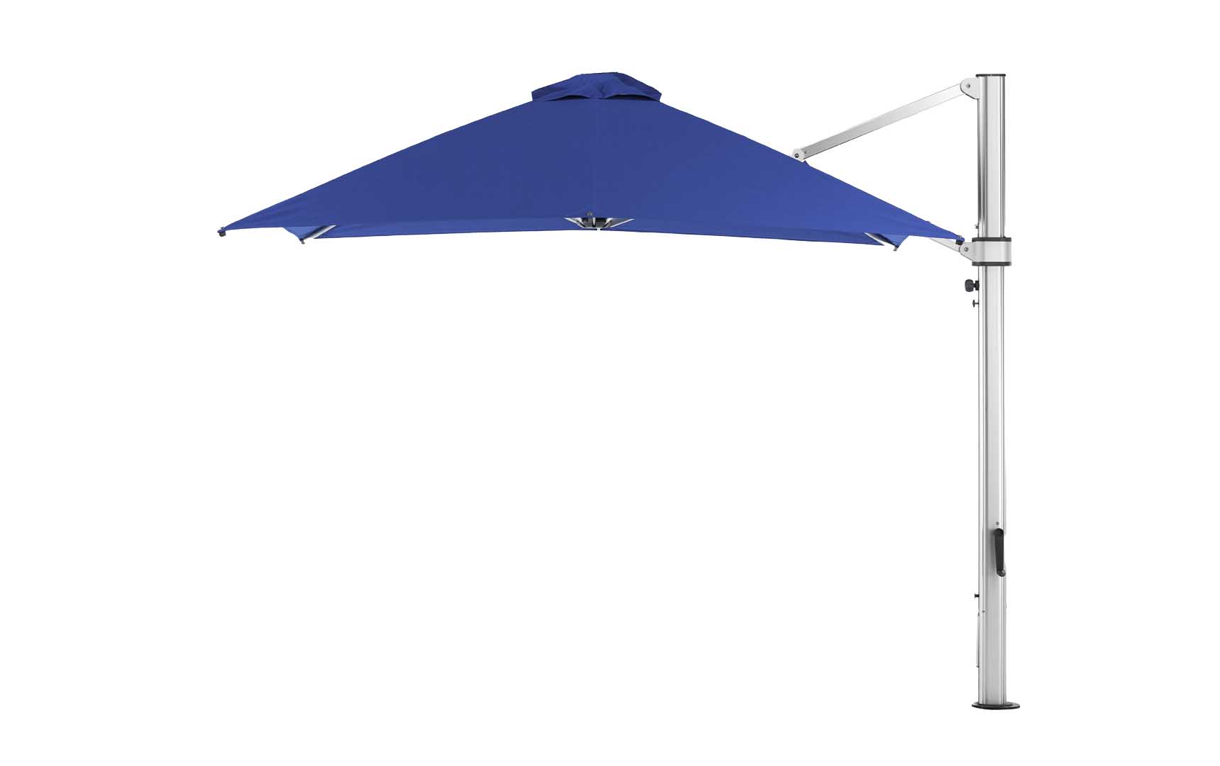 Ledge Lounger 10' Square Ultra cantilever umbrella with Pacific Blue canopy