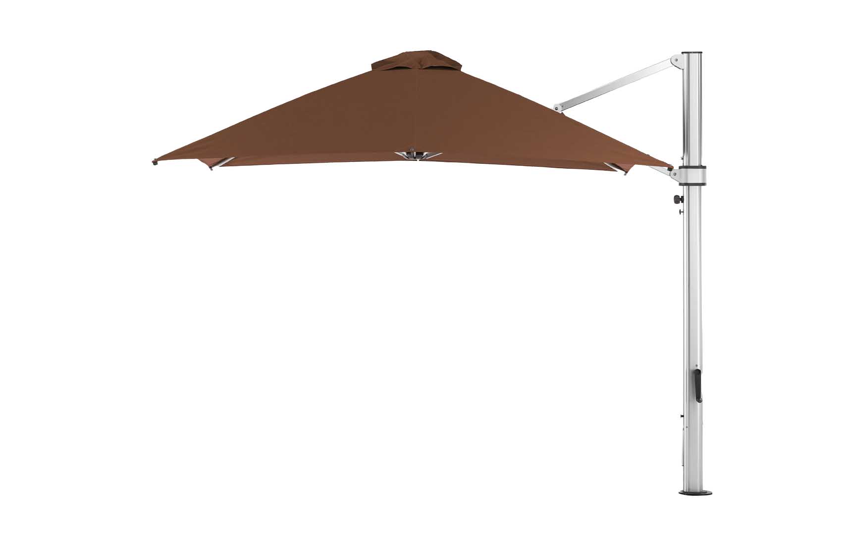 Ledge Lounger 10' Square Ultra cantilever umbrella with Terracotta canopy