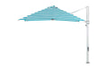 Ledge Lounger 10' Square Ultra cantilever umbrella with Turquoise Stripe canopy