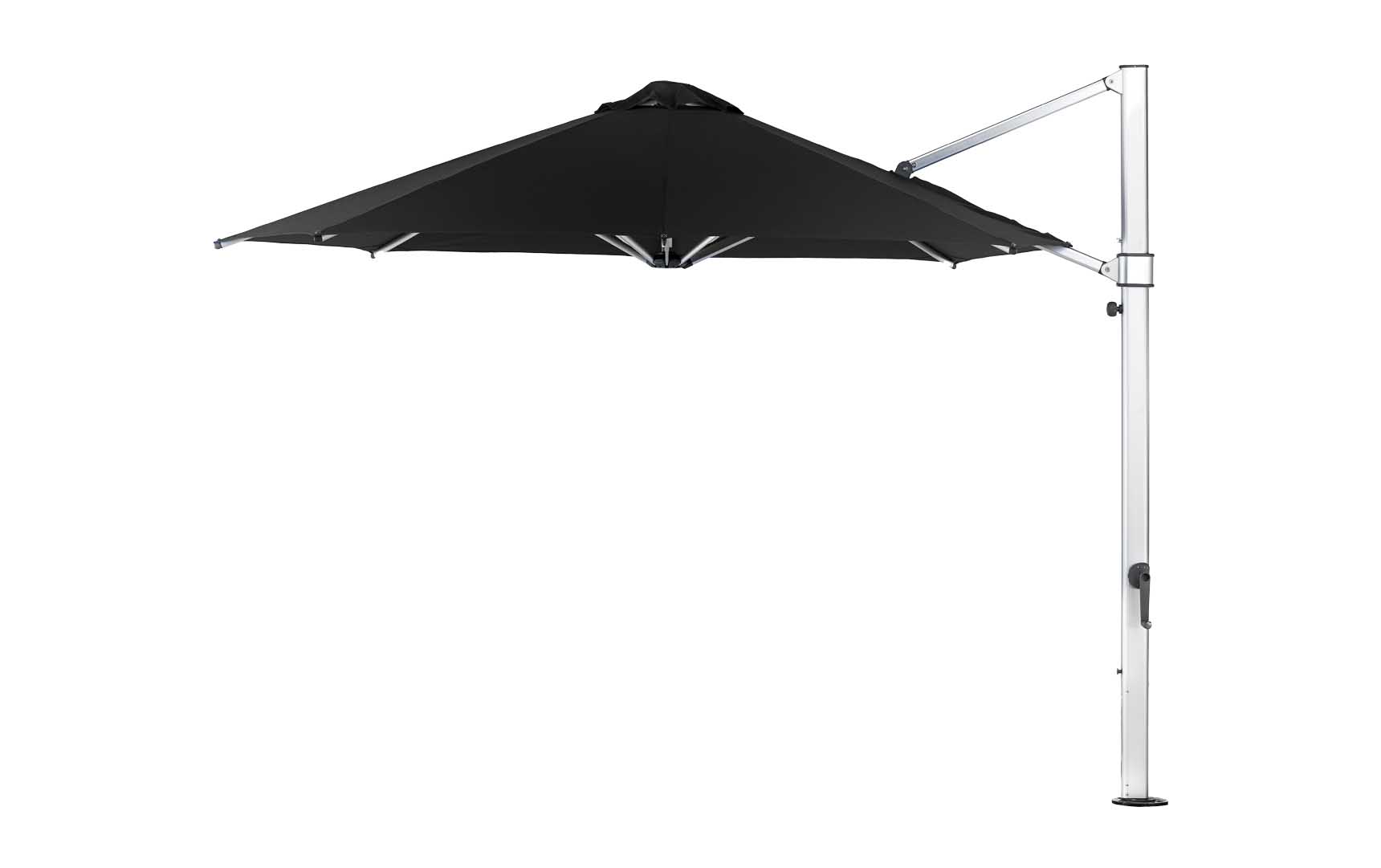 Ledge Lounger 11' Octagon Ultra cantilever umbrella with Black canopy