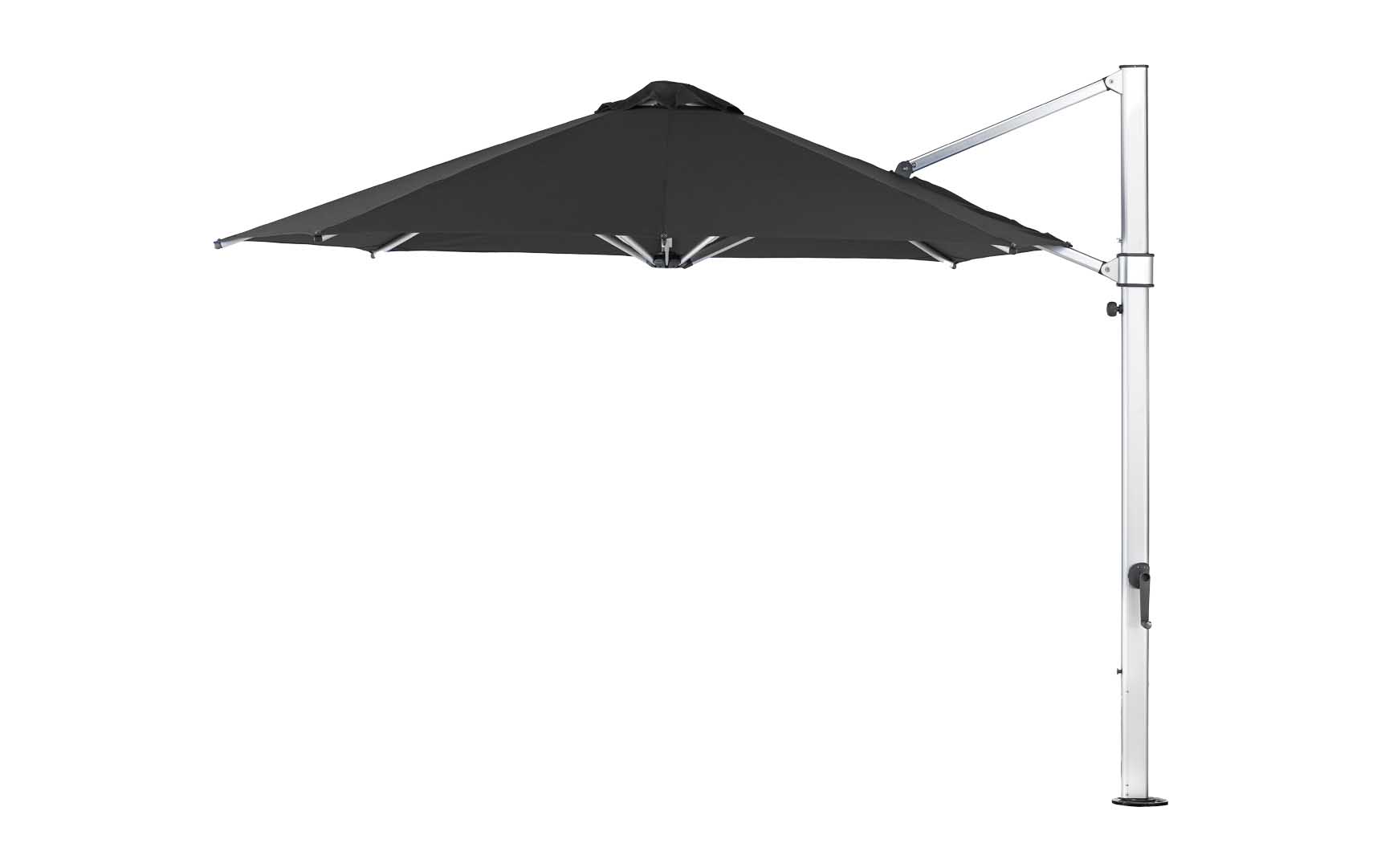 Ledge Lounger 11' Octagon Ultra cantilever umbrella with Charcoal Gray canopy