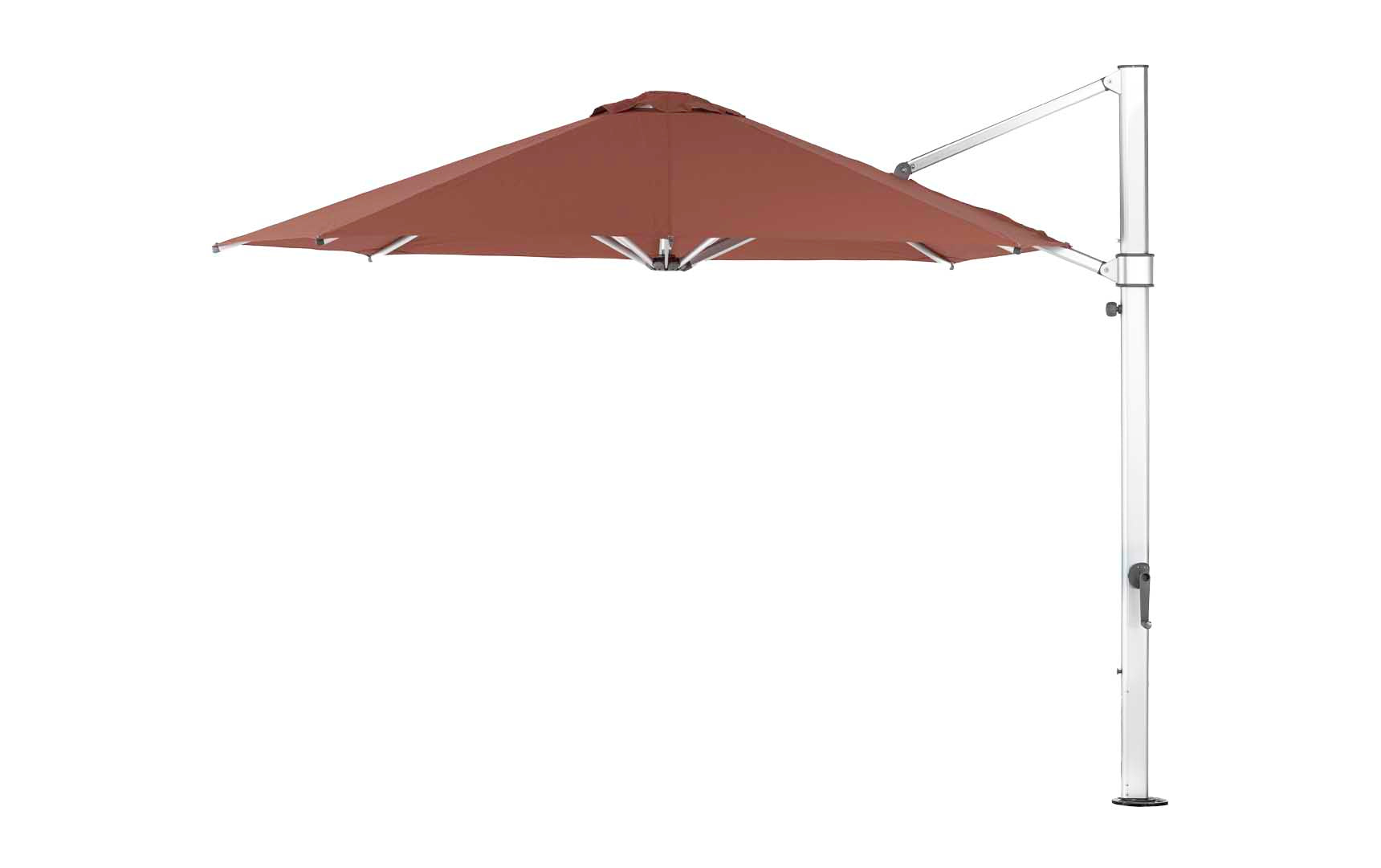 Ledge Lounger 11' Octagon Ultra cantilever umbrella with Terracotta canopy