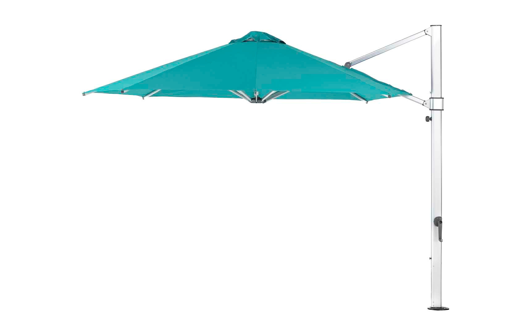 Ledge Lounger 11' Octagon Ultra cantilever umbrella with Turquoise canopy