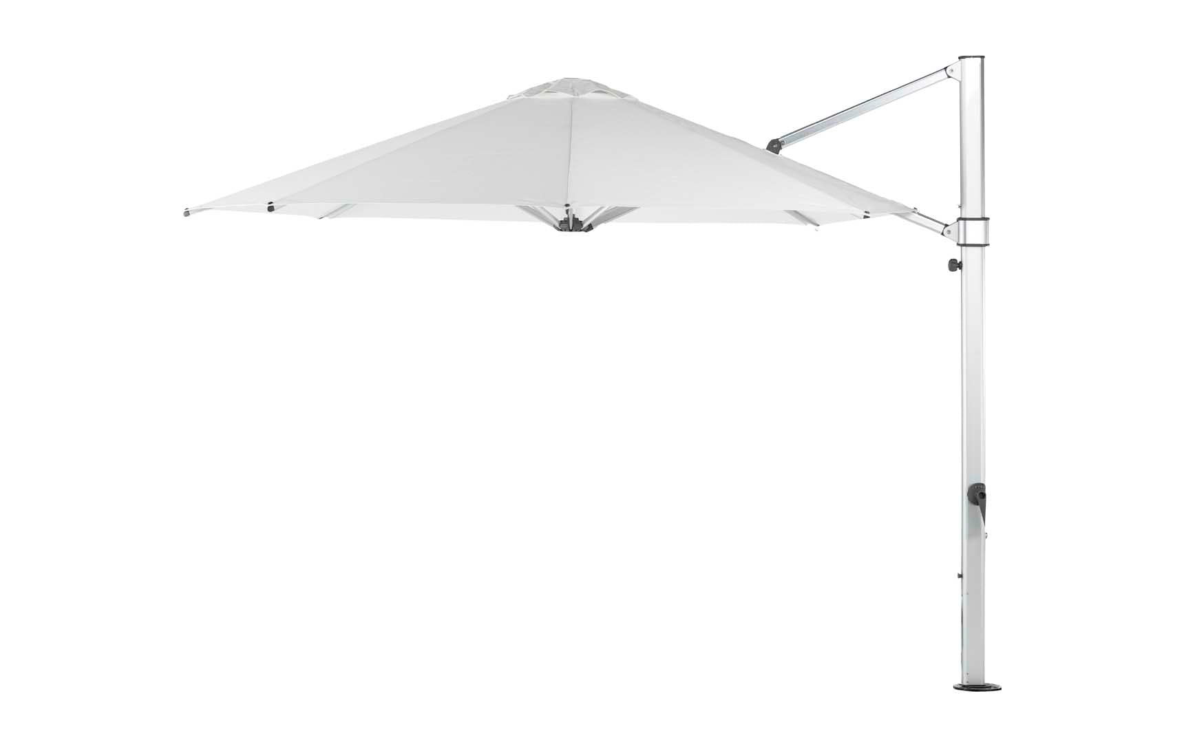 Ledge Lounger 11' Octagon Ultra cantilever umbrella with White canopy