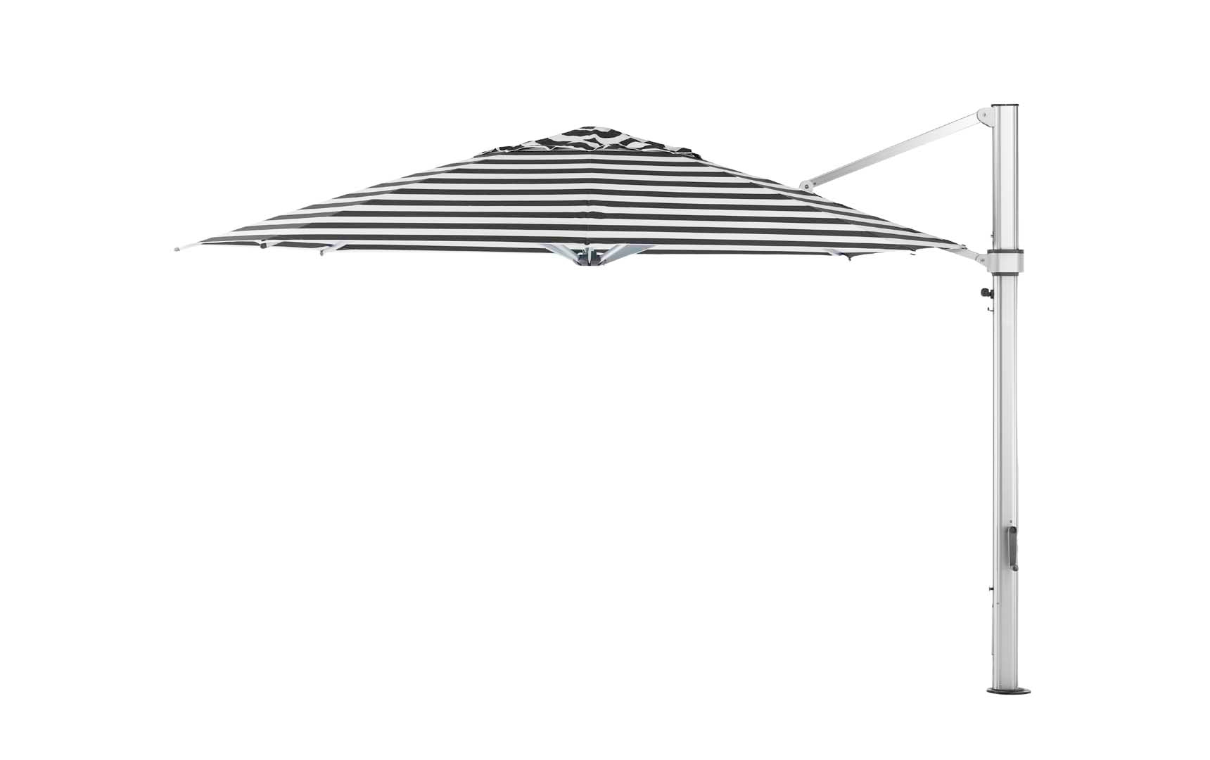 Ledge Lounger 13' Octagon Ultra cantilever umbrella with Black Stripe canopy