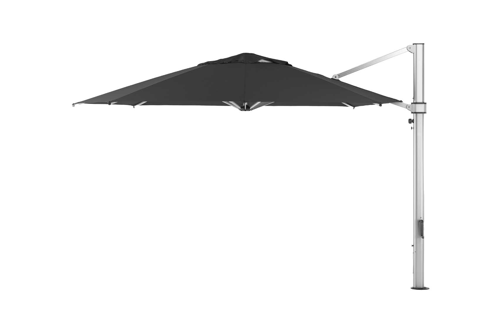 Ledge Lounger 13' Octagon Ultra cantilever umbrella with Charcoal Gray canopy