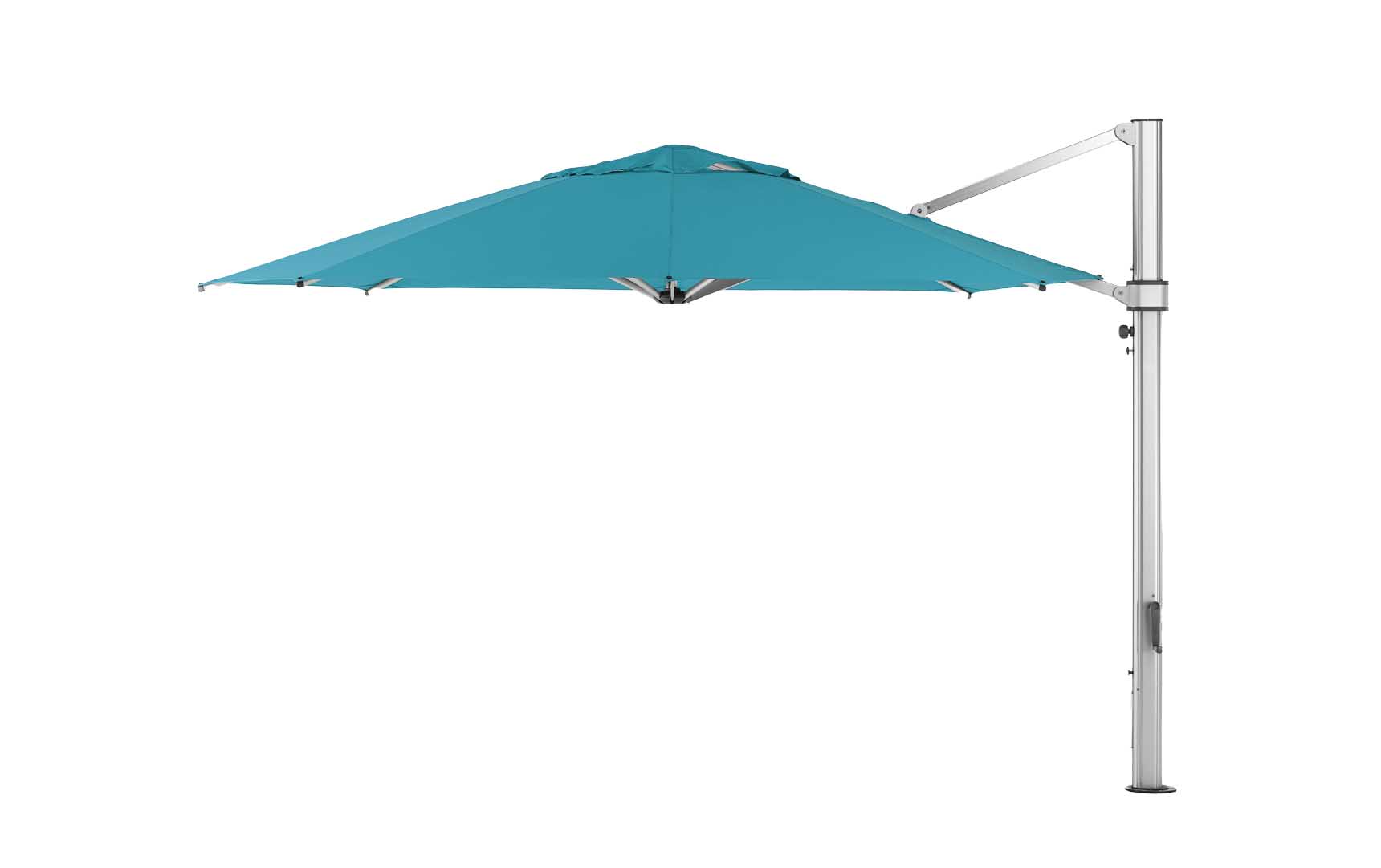 Ledge Lounger 13' Octagon Ultra cantilever umbrella with Turquoise canopy