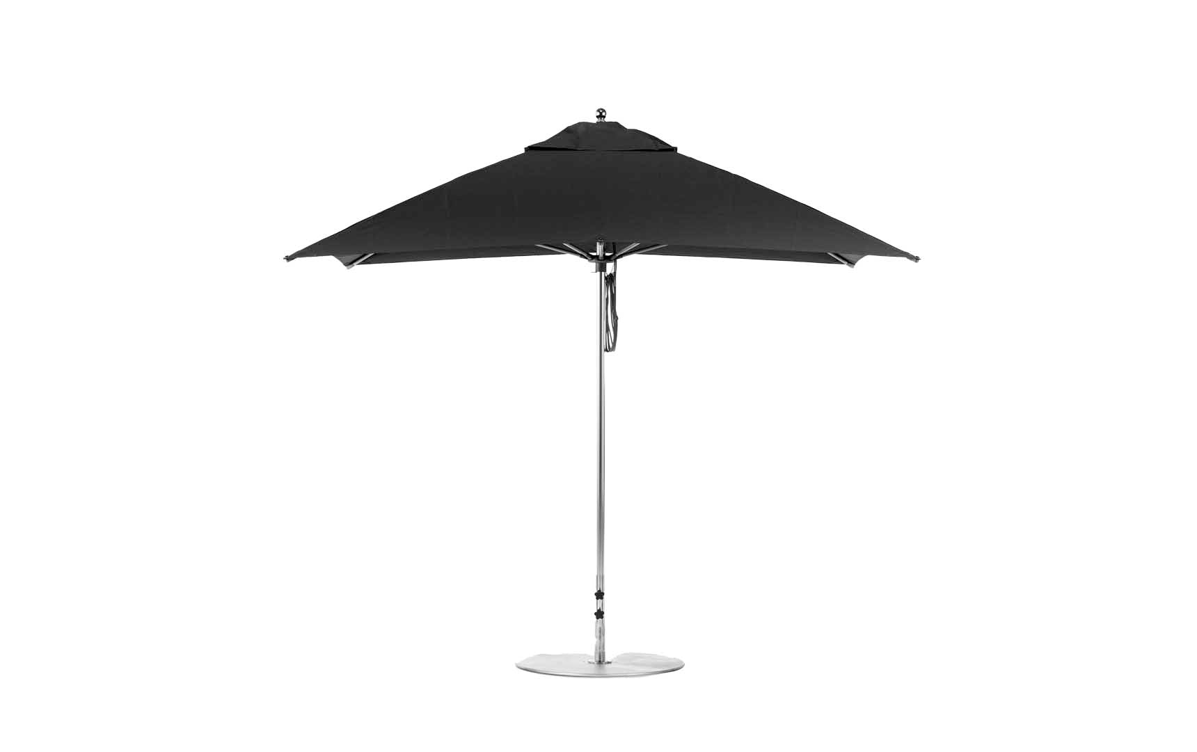 Ledge Lounger Essential 10' square pool umbrella with Black canopy