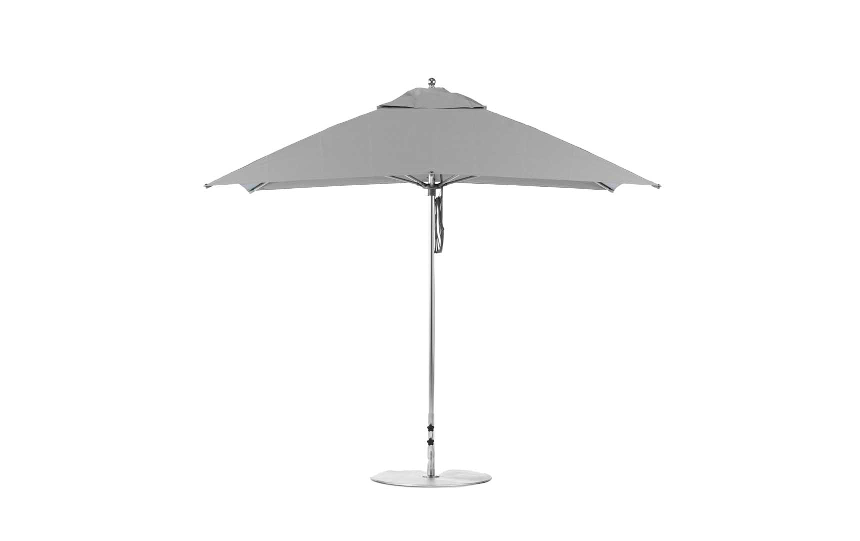 Ledge Lounger Essential 10' square pool umbrella with Cadet Gray canopy