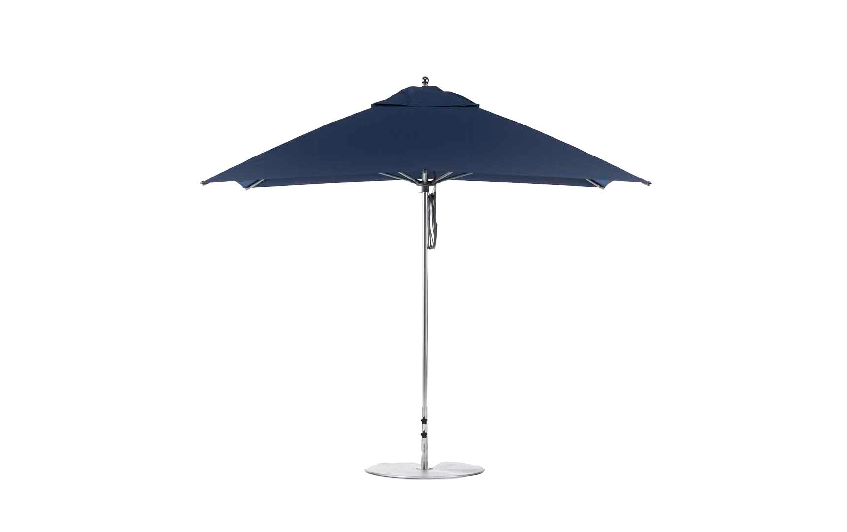 Ledge Lounger Essential 10' square pool umbrella with Captain Navy canopy