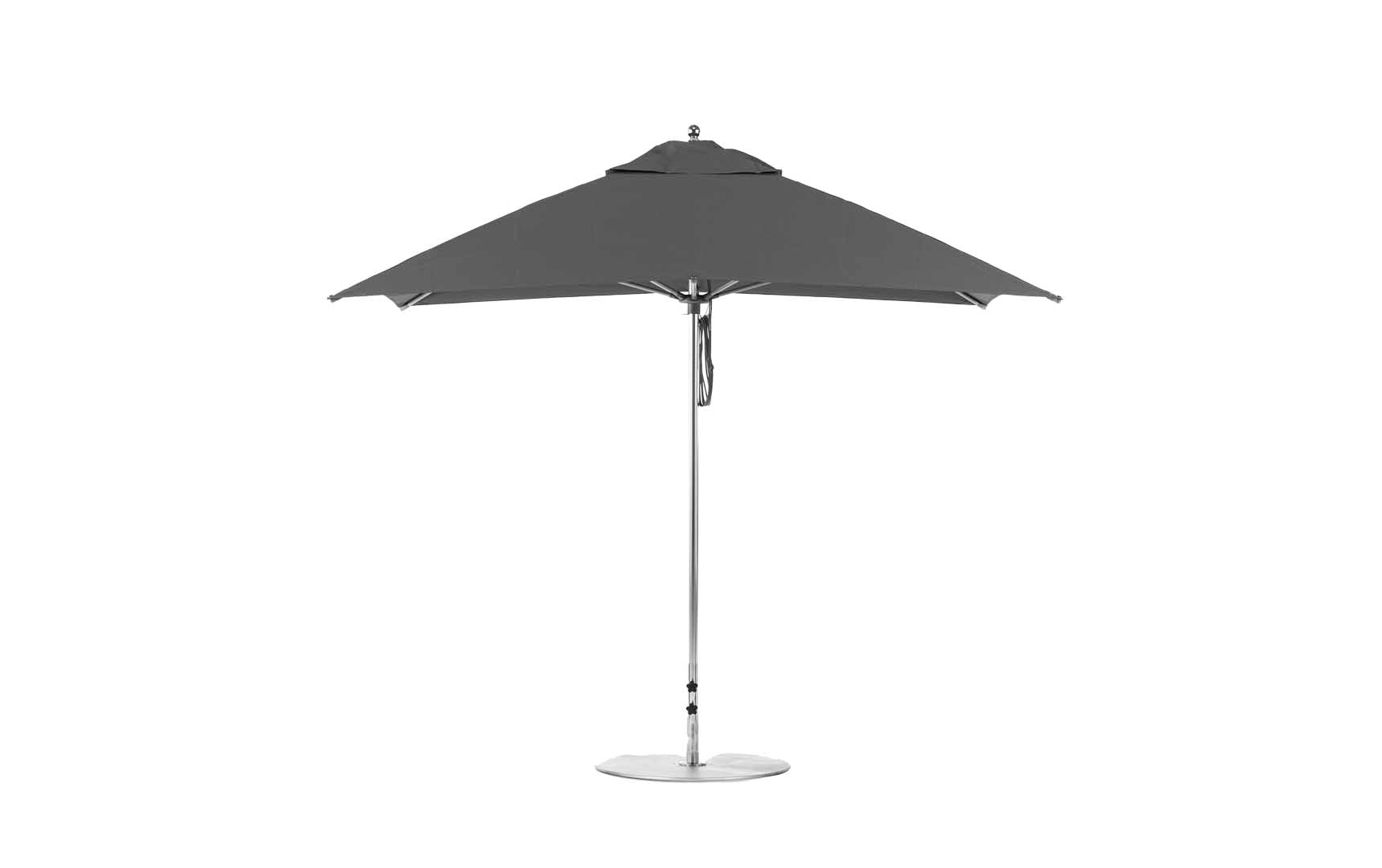 Ledge Lounger Essential 10' square pool umbrella with Charcoal Gray canopy