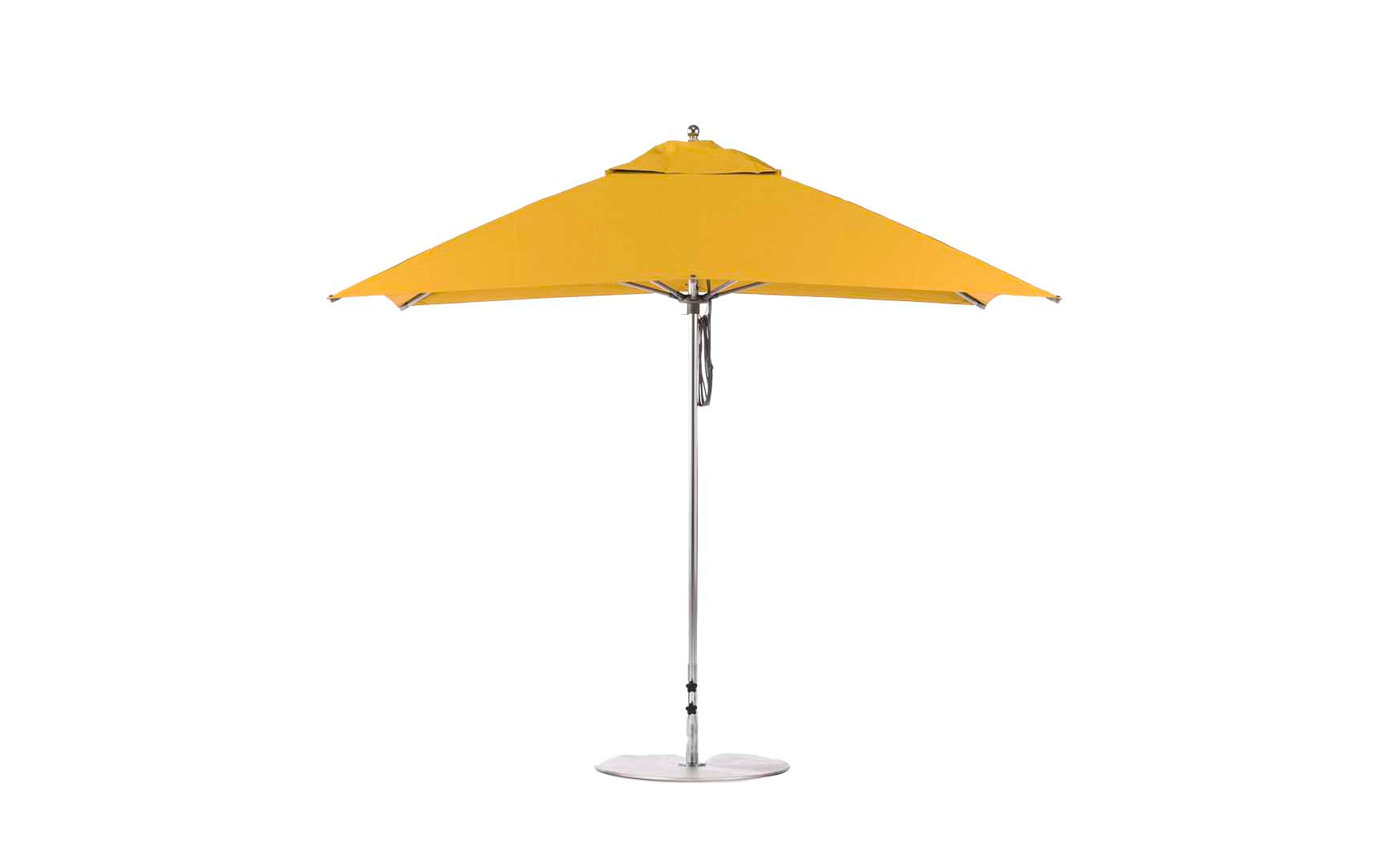 Ledge Lounger Essential 10' square pool umbrella with Sunflower Yellow canopy