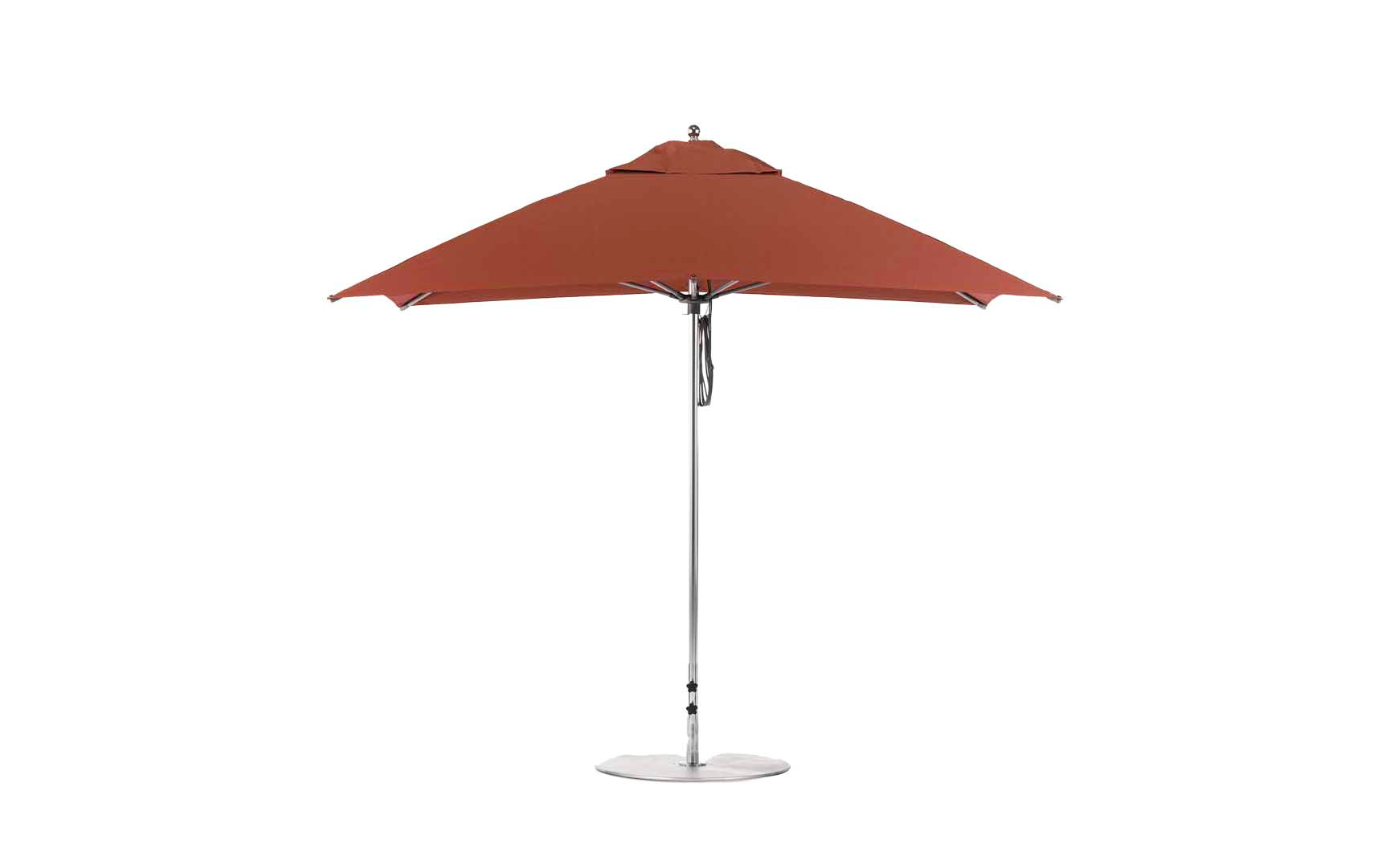 Ledge Lounger Essential 10' square pool umbrella with Terracotta canopy