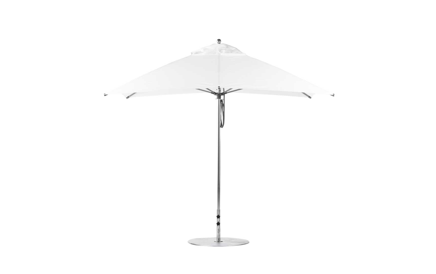 Ledge Lounger Essential 10' square pool umbrella with White canopy
