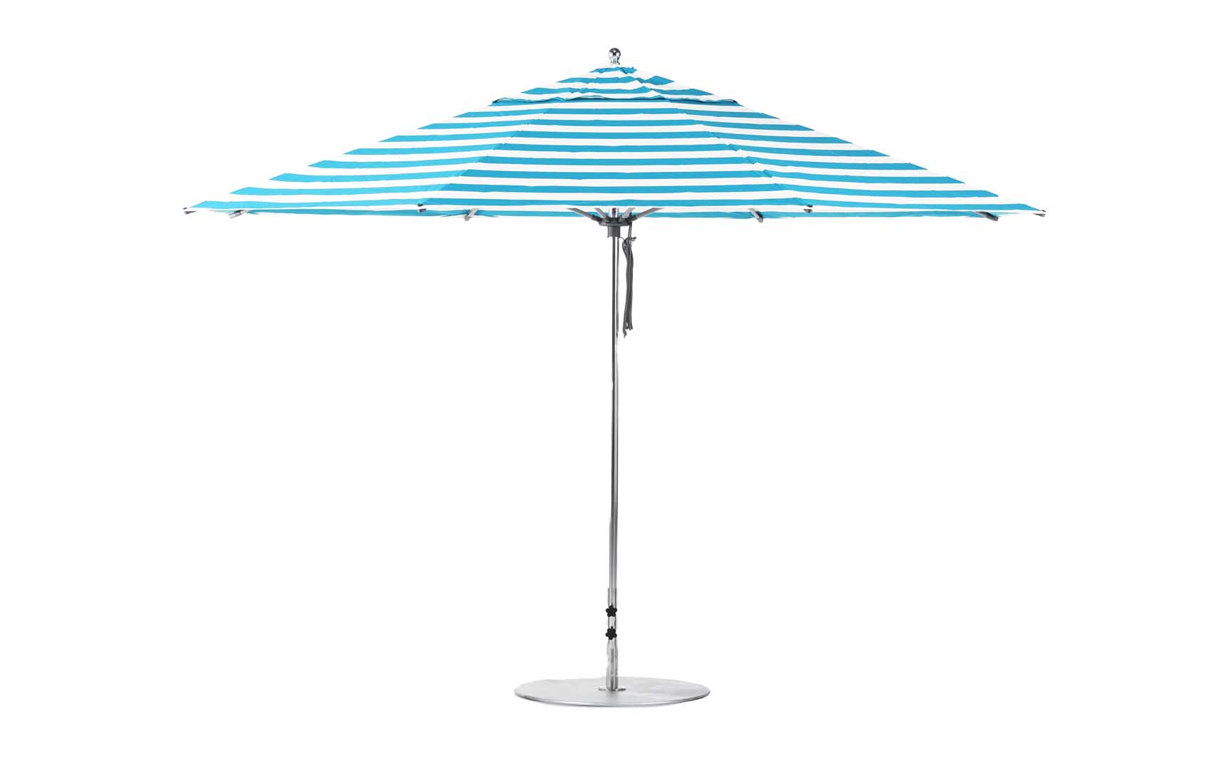 Ledge Lounger Essential 13' octagon pool umbrella with Turquoise Stripe canopy