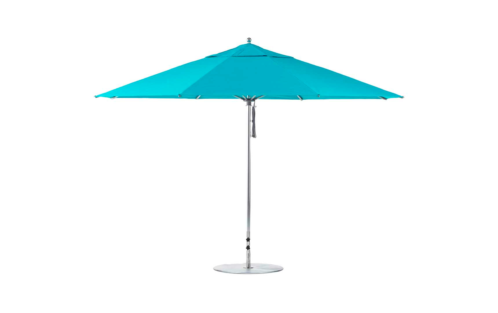 Ledge Lounger Essential 13' octagon pool umbrella with Turquoise canopy