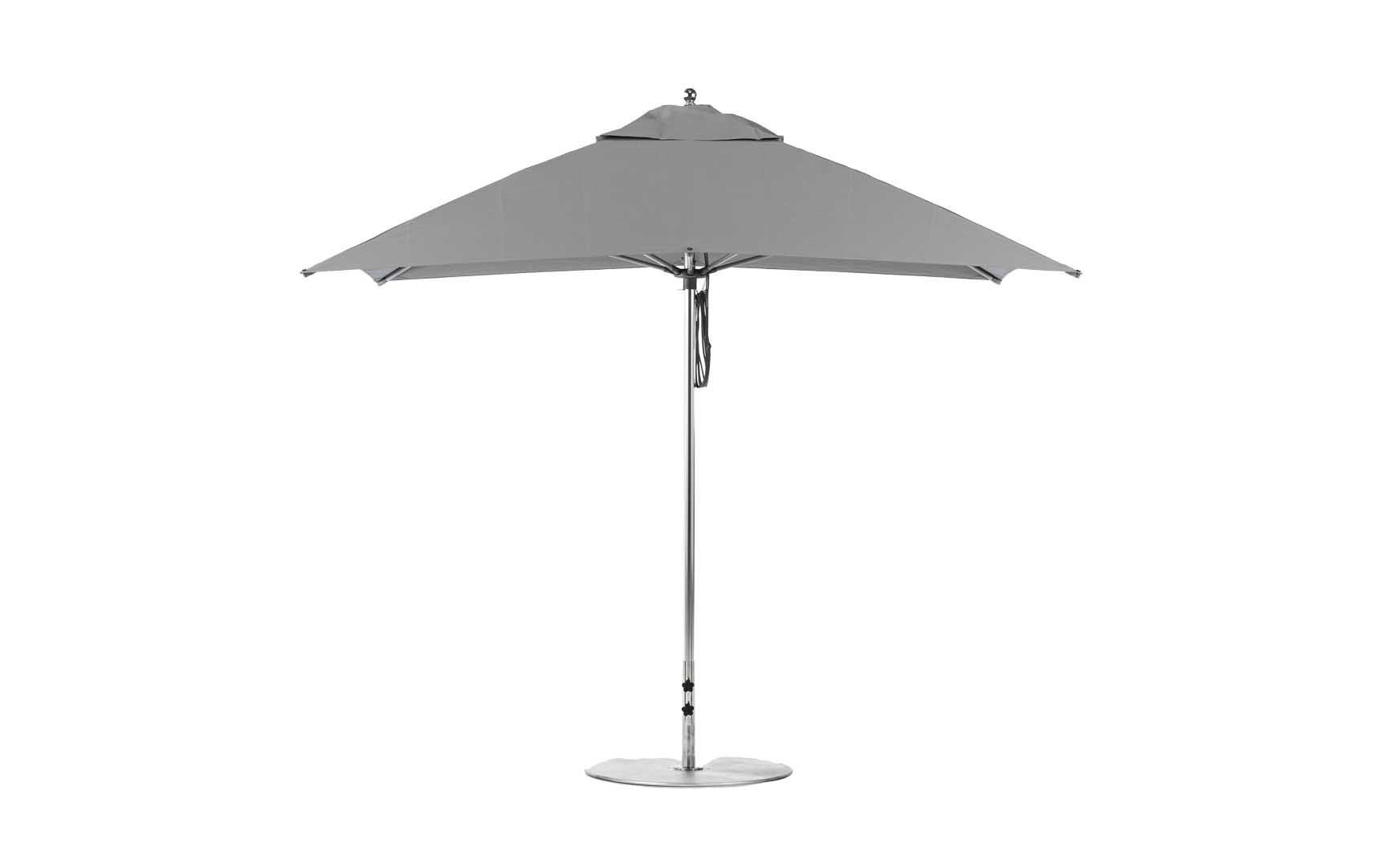 Ledge Lounger Essential 8.5' x 11' rectangle pool umbrella with Cadet Gray canopy