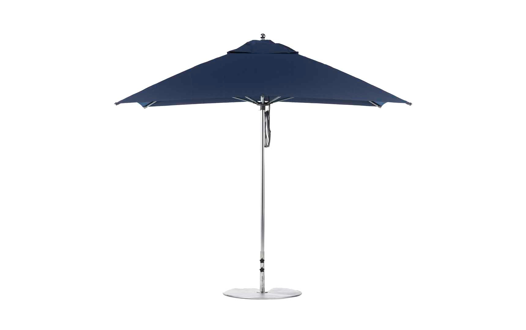 Ledge Lounger Essential 8.5' x 11' rectangle pool umbrella with Captain Navy canopy