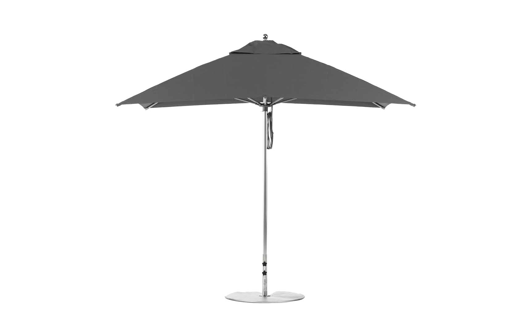 Ledge Lounger Essential 8.5' x 11' rectangle pool umbrella with Charcoal Gray canopy