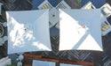 Ledge Lounger Essential pool umbrella shown in an outdoor setting, lifestyle photo 6 of 7