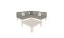 Ledge Lounger Mainstay outdoor sectional 4 piece set, Cloud resin frame with Cadet Gray fabric cushions