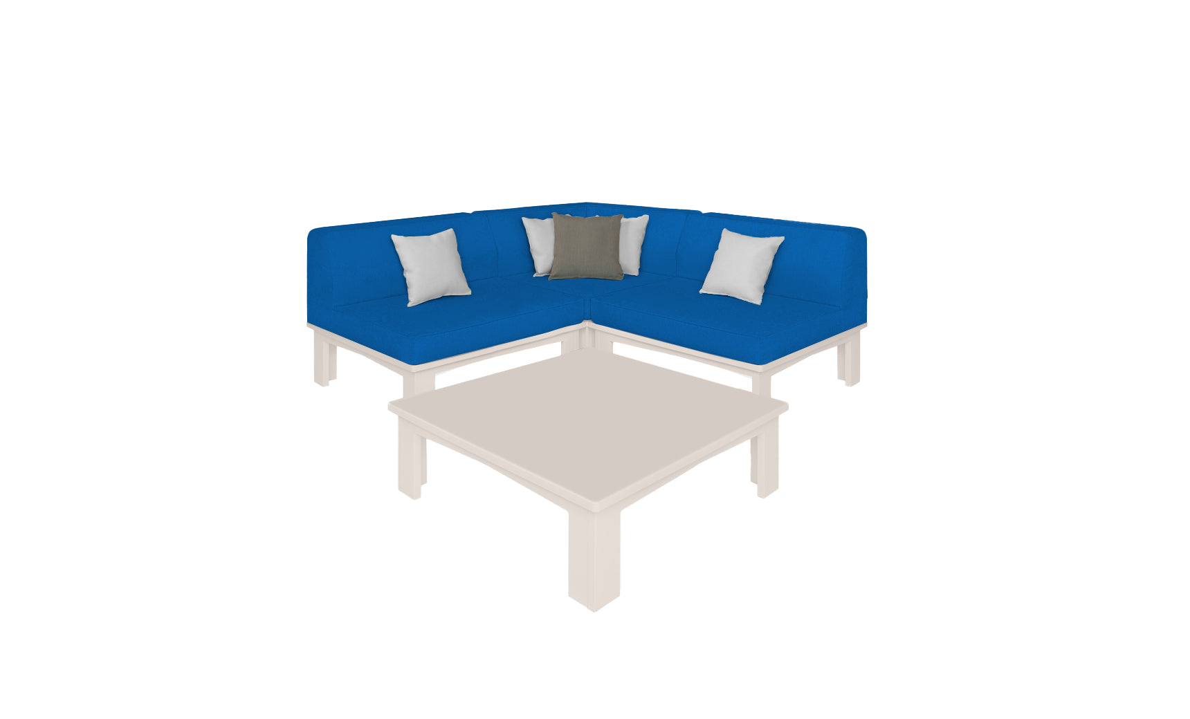 Ledge Lounger Mainstay outdoor sectional 4 piece set, Cloud resin frame with Pacific fabric cushions